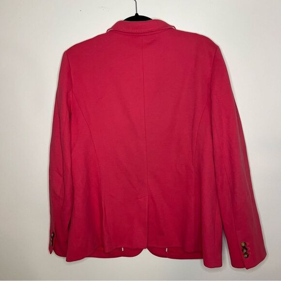 Talbots Women's Magenta Pink Aberdeen Cotton Blend  Button Front Blazer - Picture 6 of 9